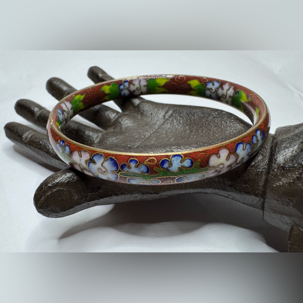Vintage Cloisonn Floral Enamel Bangle 45$